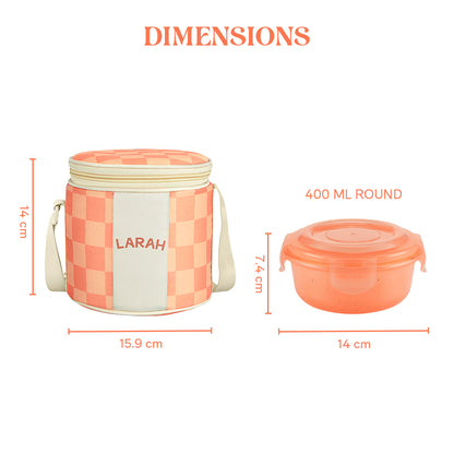 Larah Colormate Round Lunch Box, Pink