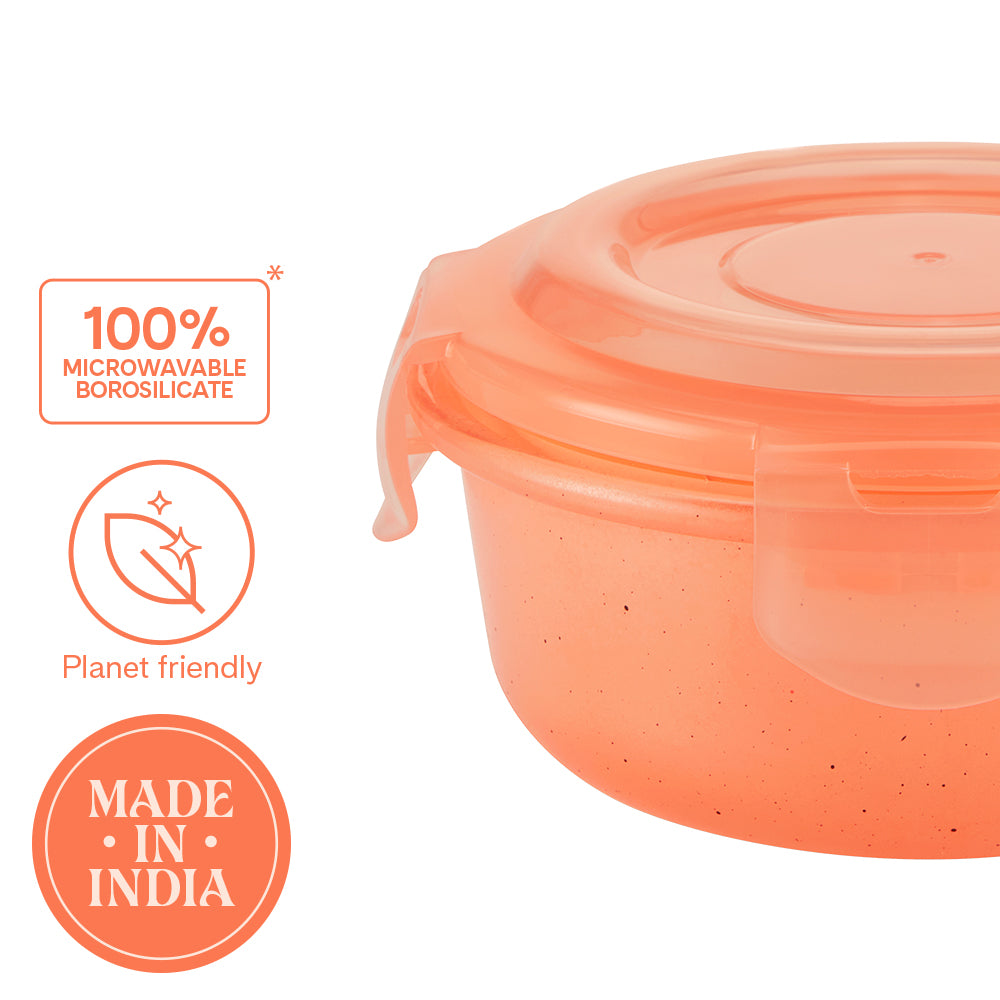 Larah Colormate Round Lunch Box, Pink