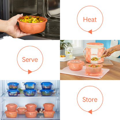 Larah Colormate Round Lunch Box, Pink