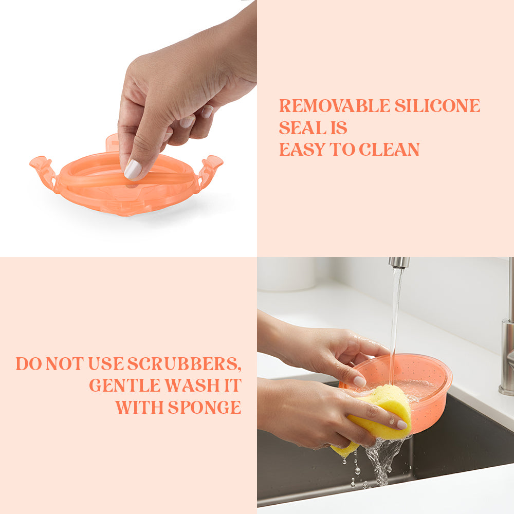 Larah Colormate Round Lunch Box, Pink