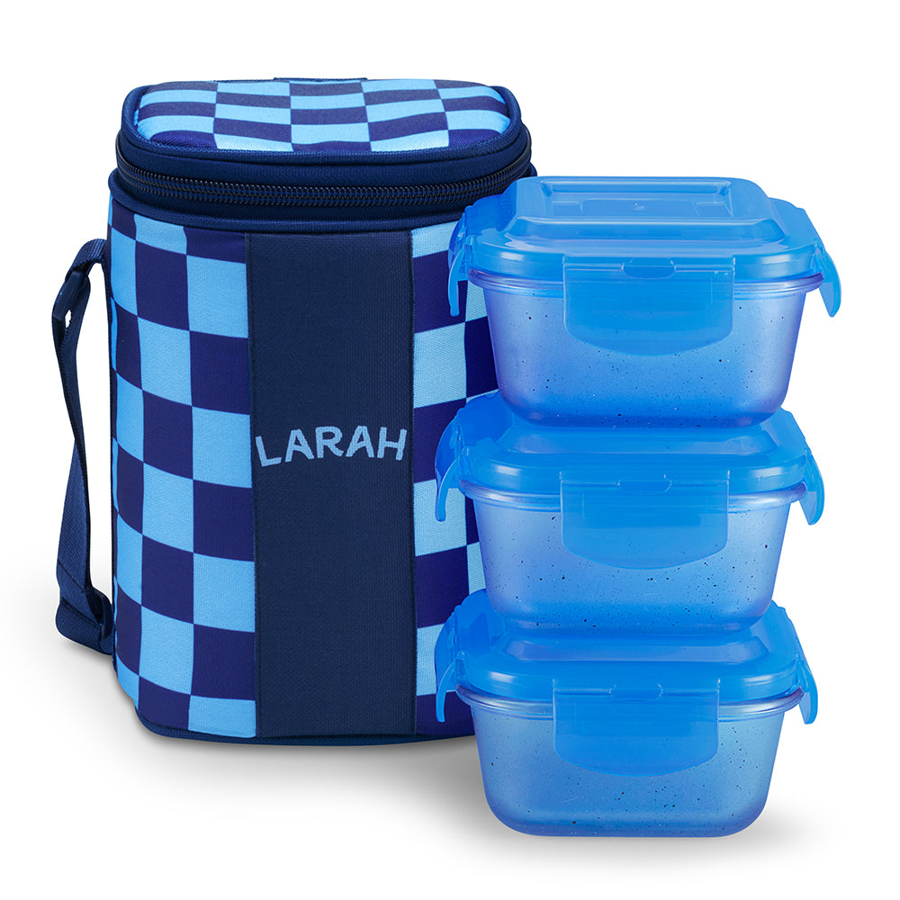Larah Colormate Square Lunch Box, Blue
