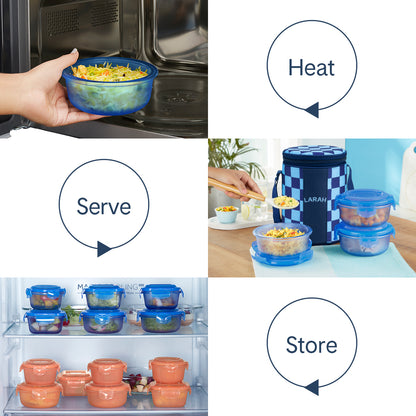 Larah Colormate Round Lunch Box, Blue