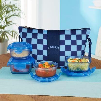 Larah Colormate Daisy Universal Lunch Box, Blue
