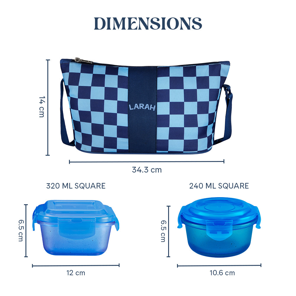 Larah Colormate Daisy Universal Lunch Box, Blue