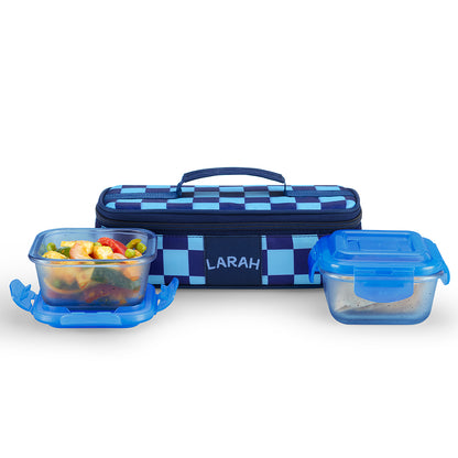 Larah Colormate Square Lunch Box, Blue