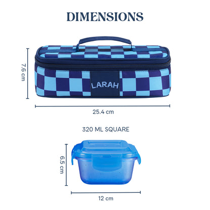 Larah Colormate Square Lunch Box, Blue