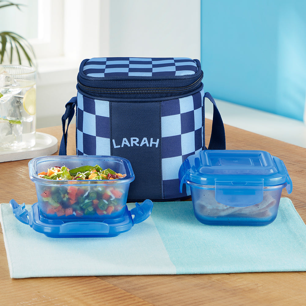 Larah Colormate Square Lunch Box, Blue