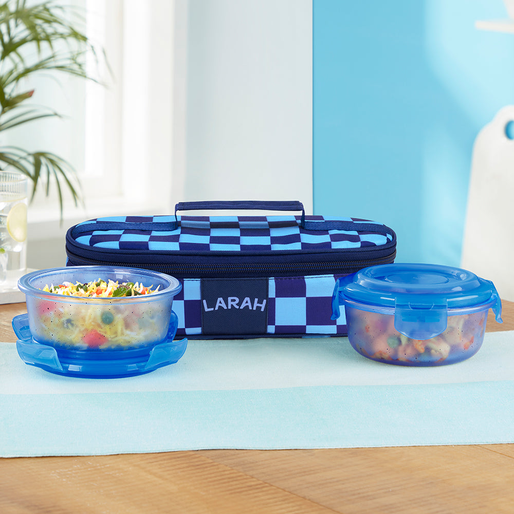 Larah Colormate Round Lunch Box, Blue