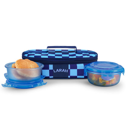 Larah Colormate Round Lunch Box, Blue