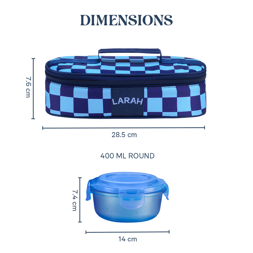 Larah Colormate Round Lunch Box, Blue