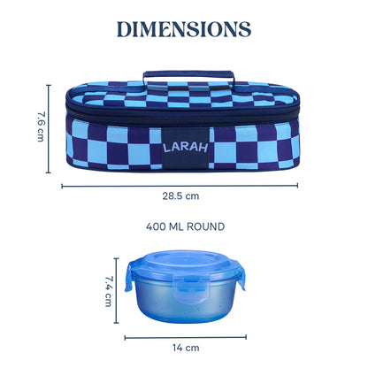 Larah Colormate Round Lunch Box, Blue