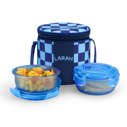 Larah Colormate Round Lunch Box, Blue