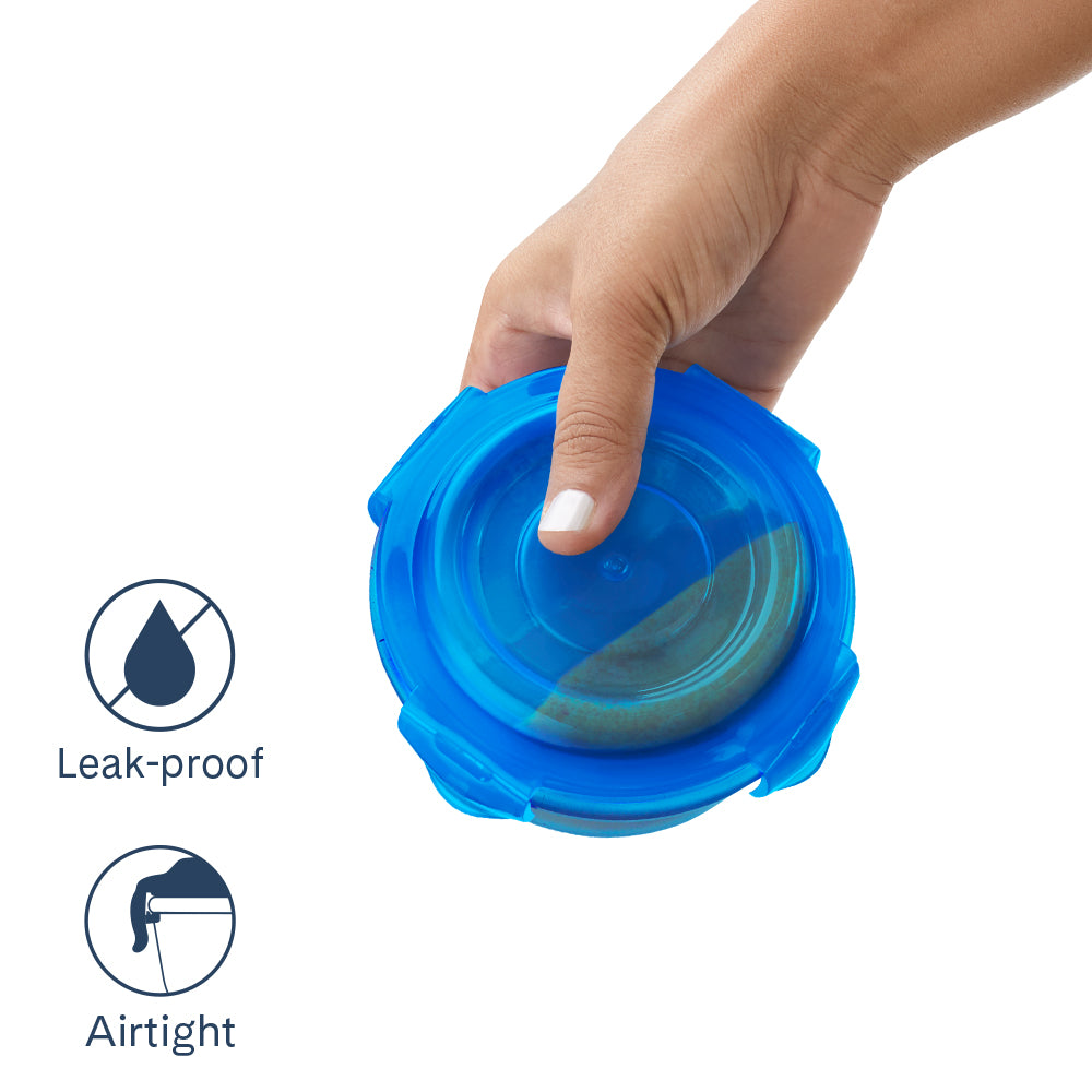 Larah Colormate Round Lunch Box, Blue