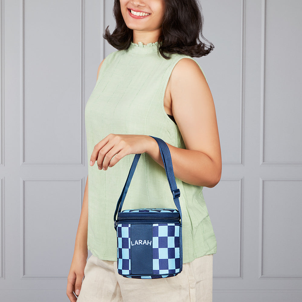 Larah Colormate Round Lunch Box, Blue