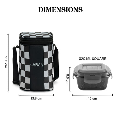 Larah Colormate Square Lunch Box, Black