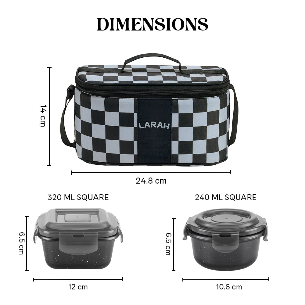 Larah Colormate Universal Lunch Box, Black