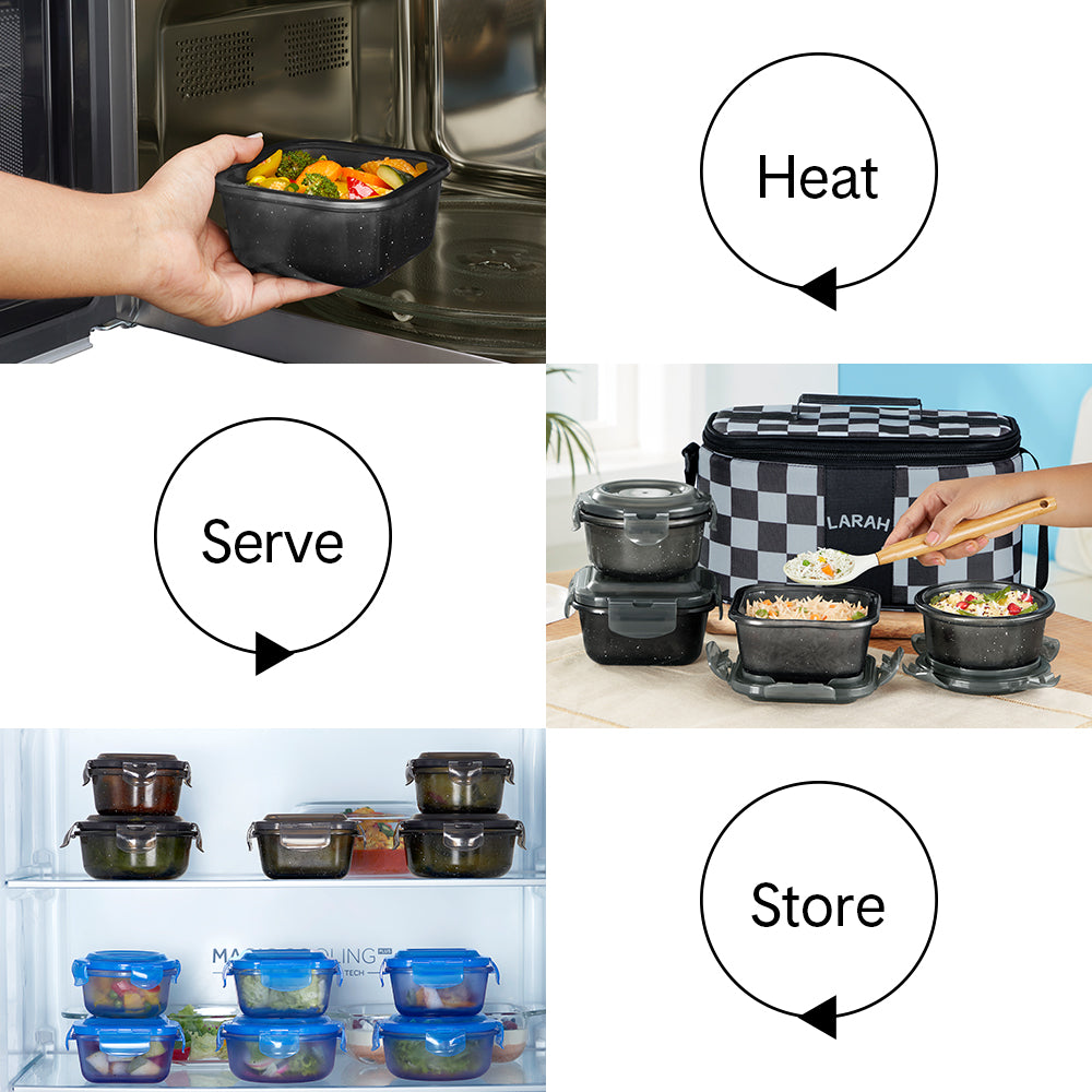 Larah Colormate Universal Lunch Box, Black