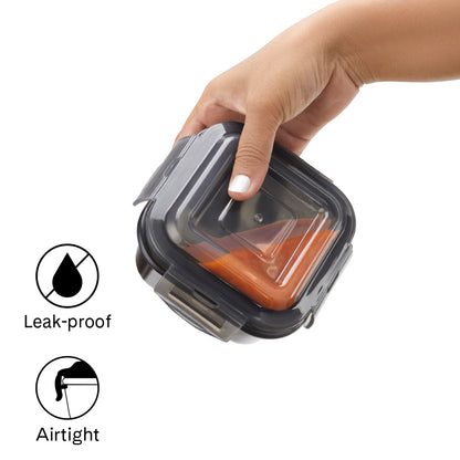Larah Colormate Daisy Universal Lunch Box, Black
