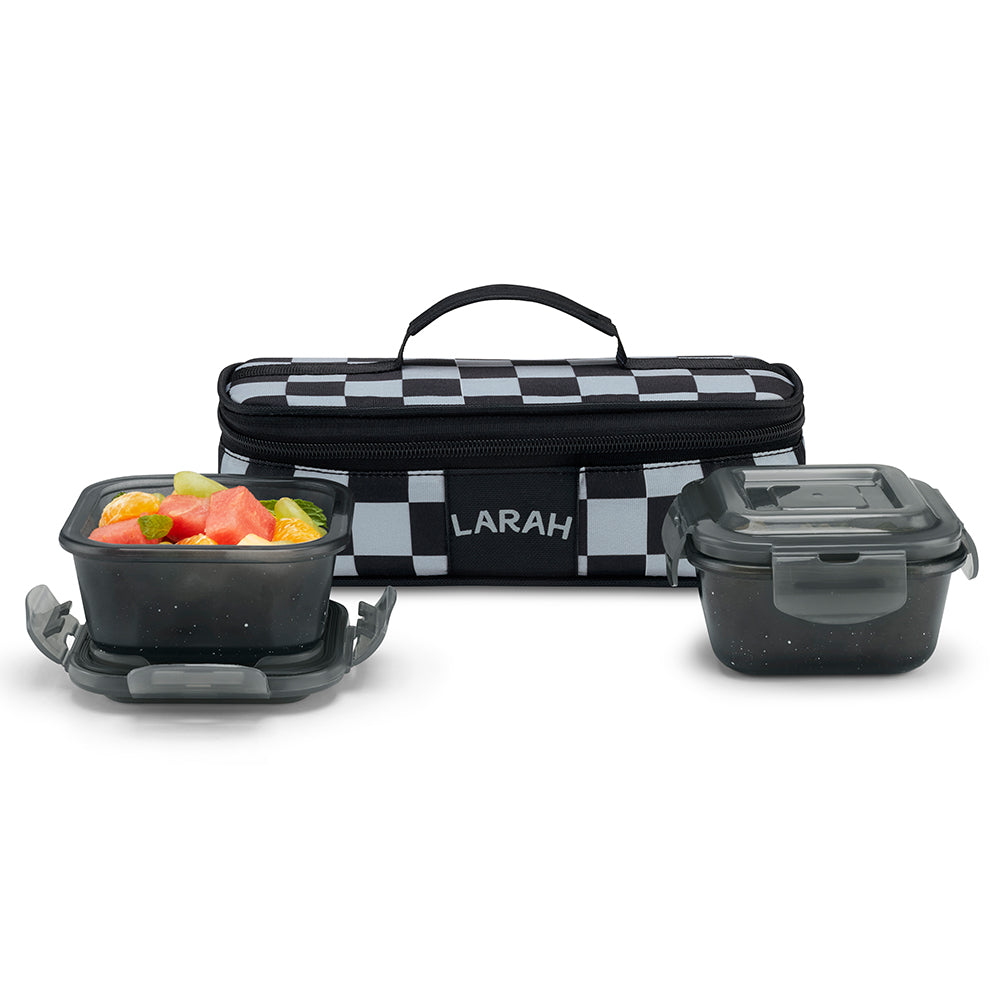 Larah Colormate Square Lunch Box, Black