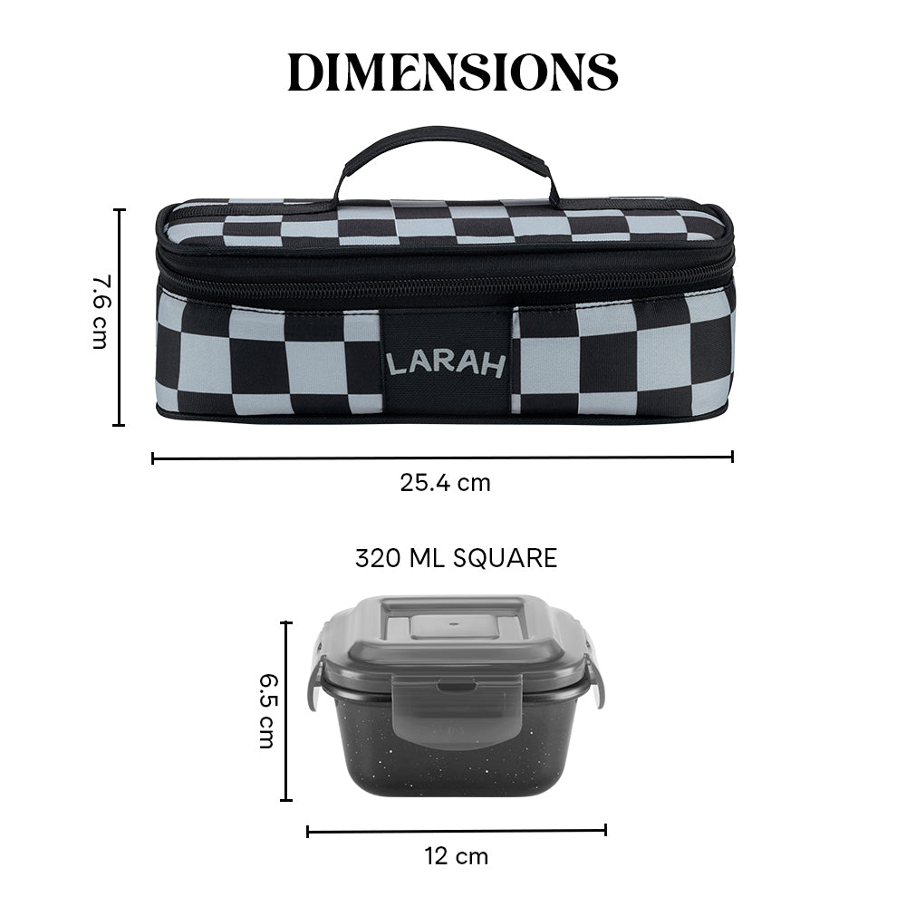 Larah Colormate Square Lunch Box, Black