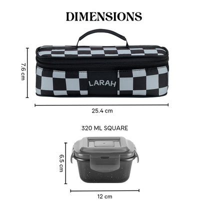 Larah Colormate Square Lunch Box, Black