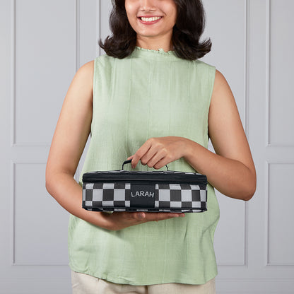 Larah Colormate Round Lunch Box, Black