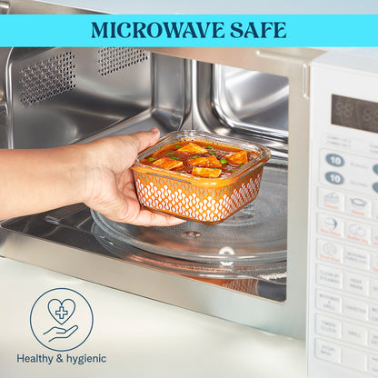 Larah Gracia Glass Lunchbox, Square x 2 (Tall)