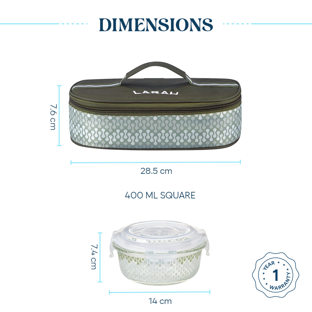 Larah Gracia Glass Lunchbox, Round x 2 (Flat)