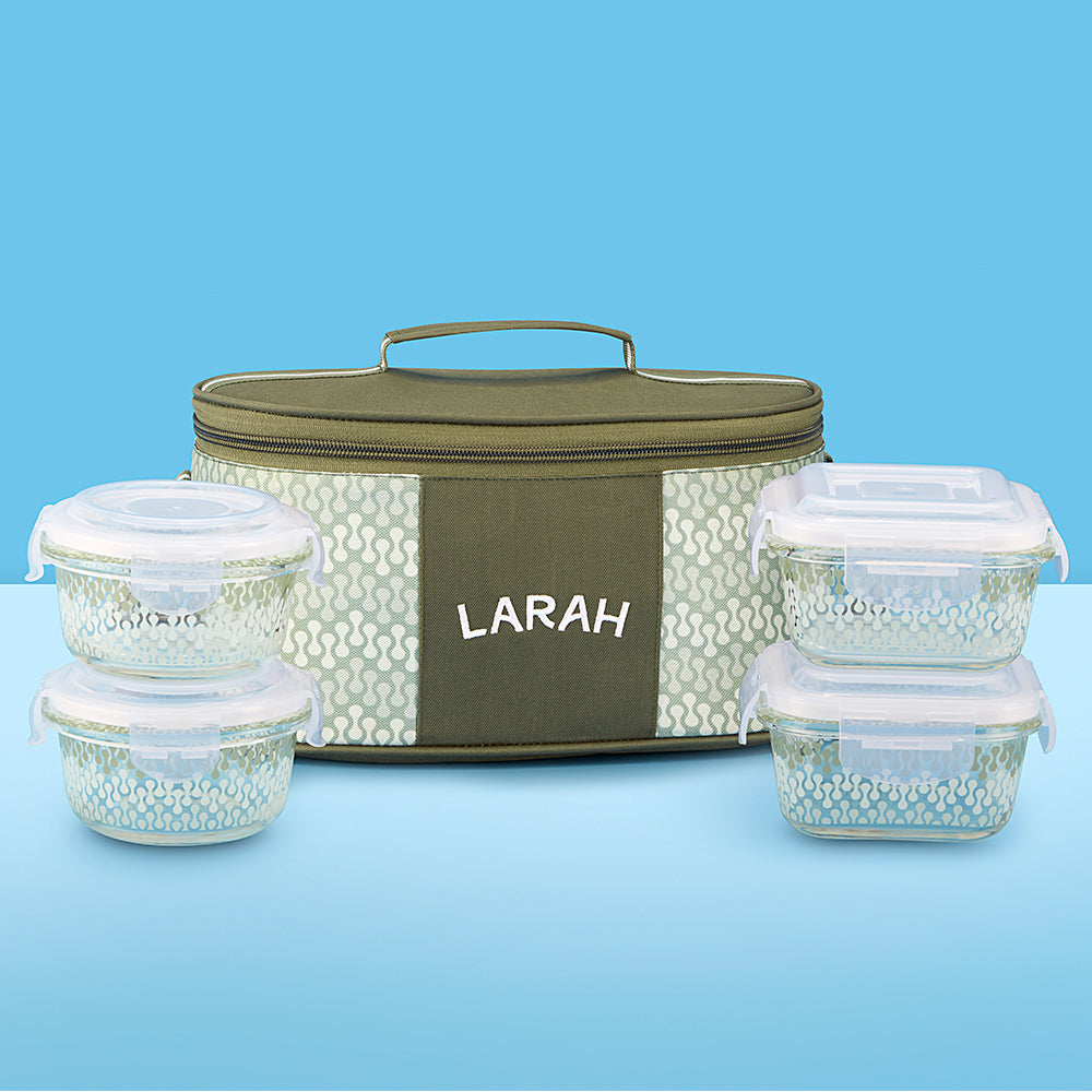 Larah Gracia Universal Glass Lunchbox, Set of 4
