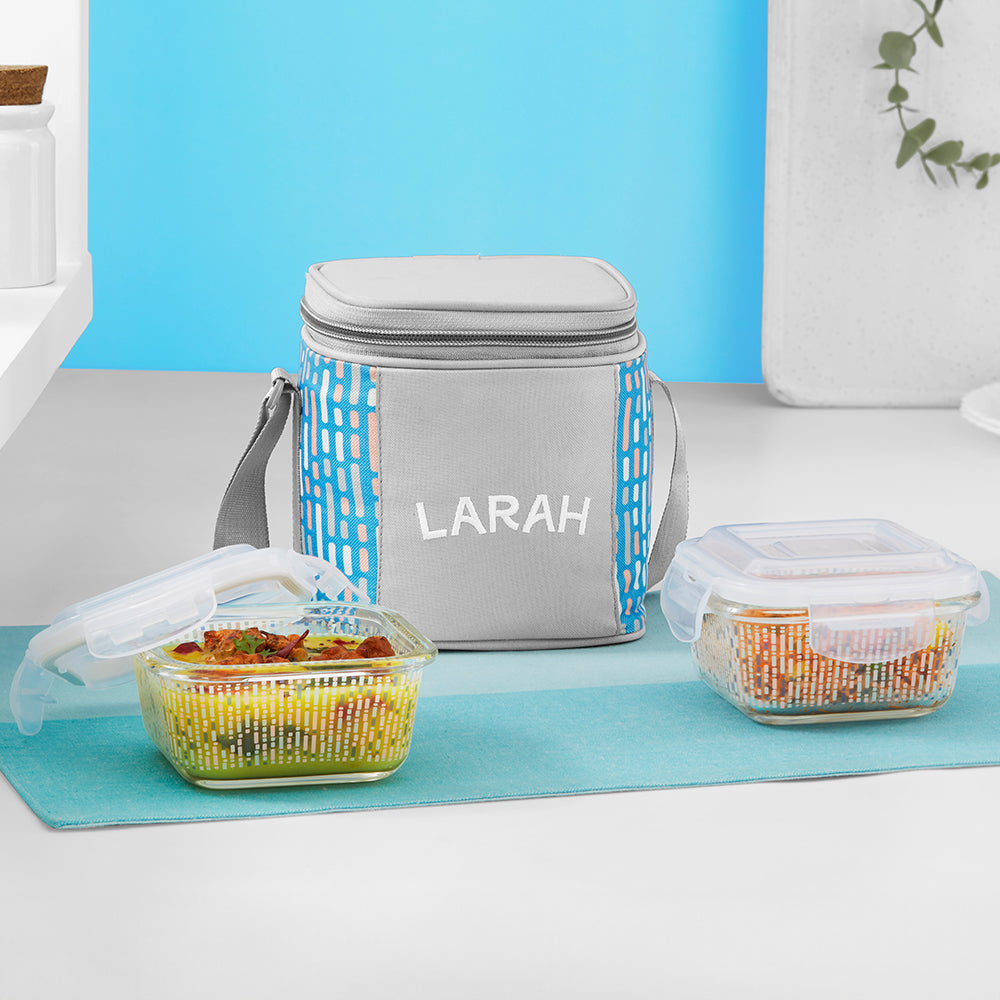 Larah Vogue Glass Lunchbox, Square x 2 (Tall)