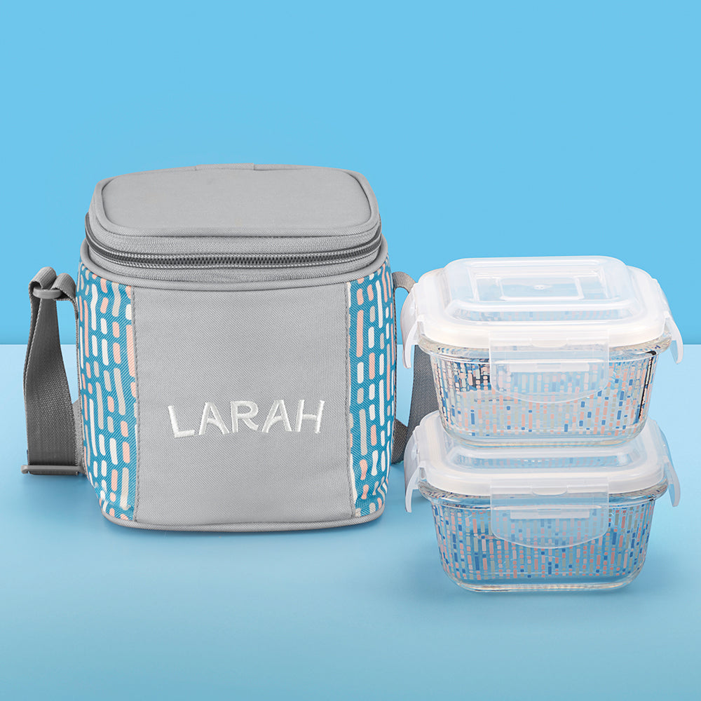 Larah Vogue Glass Lunchbox, Square x 2 (Tall)