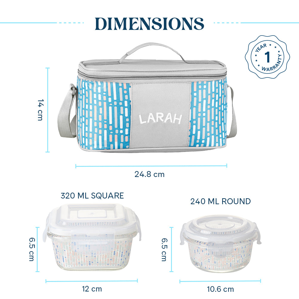 Larah Vogue Universal Glass Lunchbox