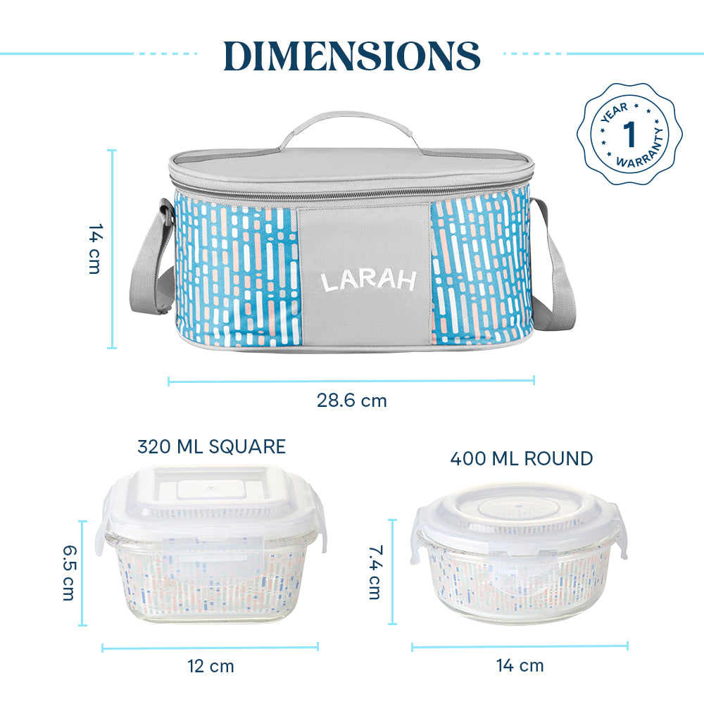 Larah Vogue Glass Lunchbox