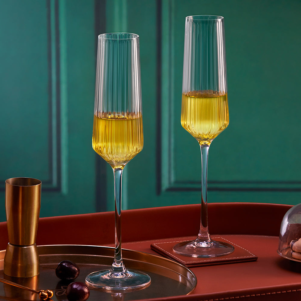 Diamond Champagne Glass, Set of 2