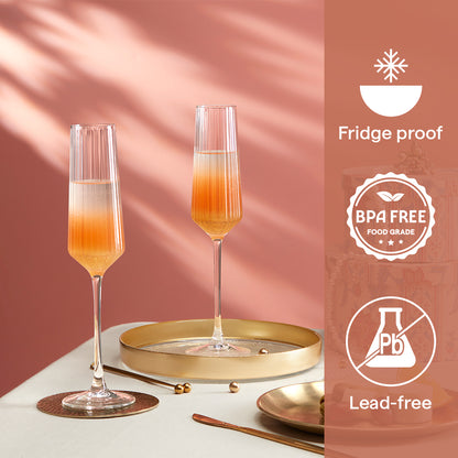 Diamond Champagne Glass, Set of 2