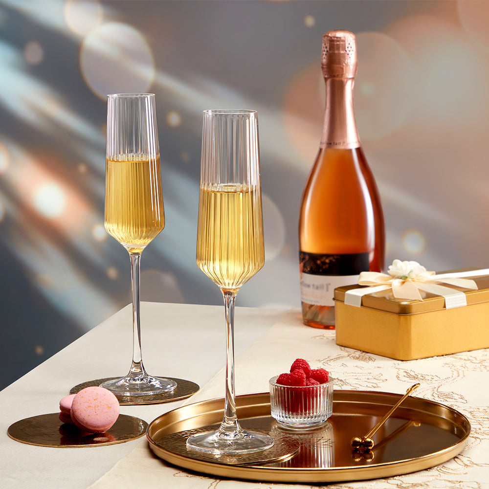 Diamond Champagne Glass, Set of 2