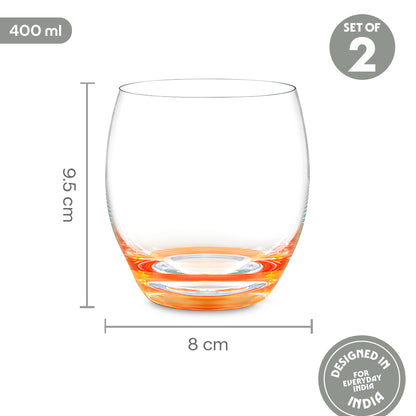 Bliss Glass Tumbler Set, Orange