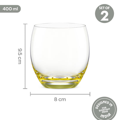 Bliss Glass Tumbler Set, Yellow