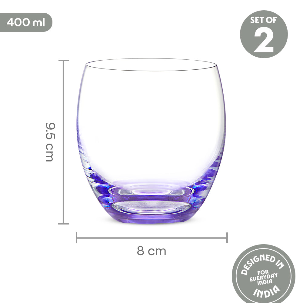 Bliss Glass Tumbler Set, Purple