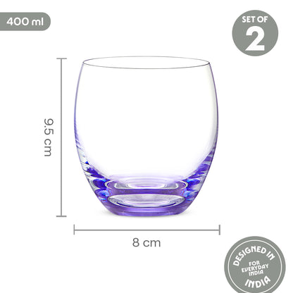 Bliss Glass Tumbler Set, Purple