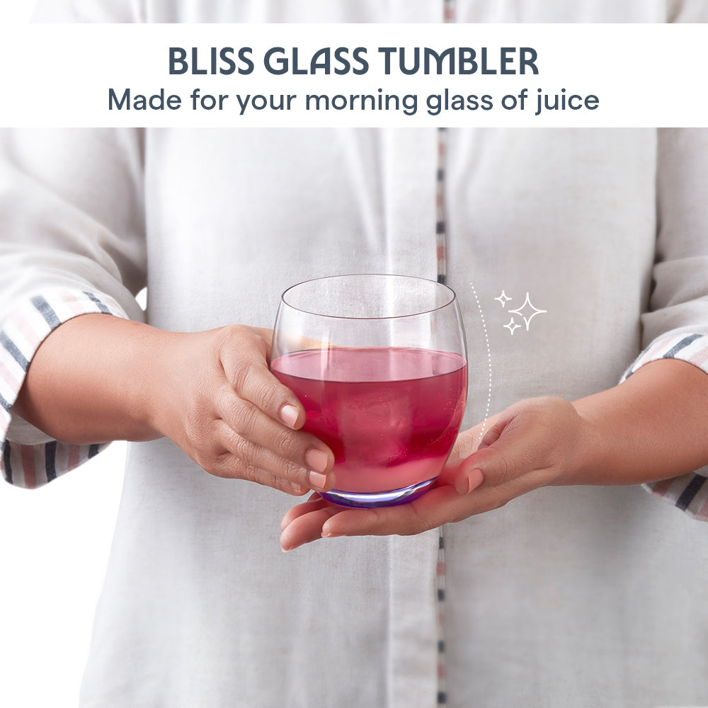 Bliss Glass Tumbler Set, Purple