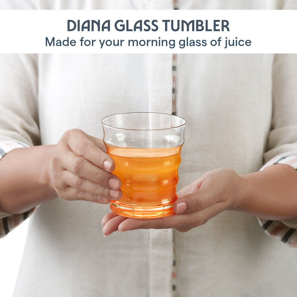Diana Glass Tumbler Set, Orange