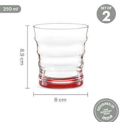 Diana Glass Tumbler Set, Red
