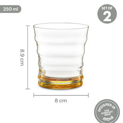 Diana Glass Tumbler Set, Yellow