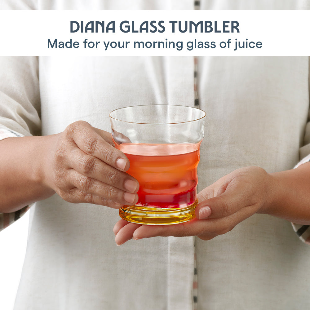 Diana Glass Tumbler Set, Yellow