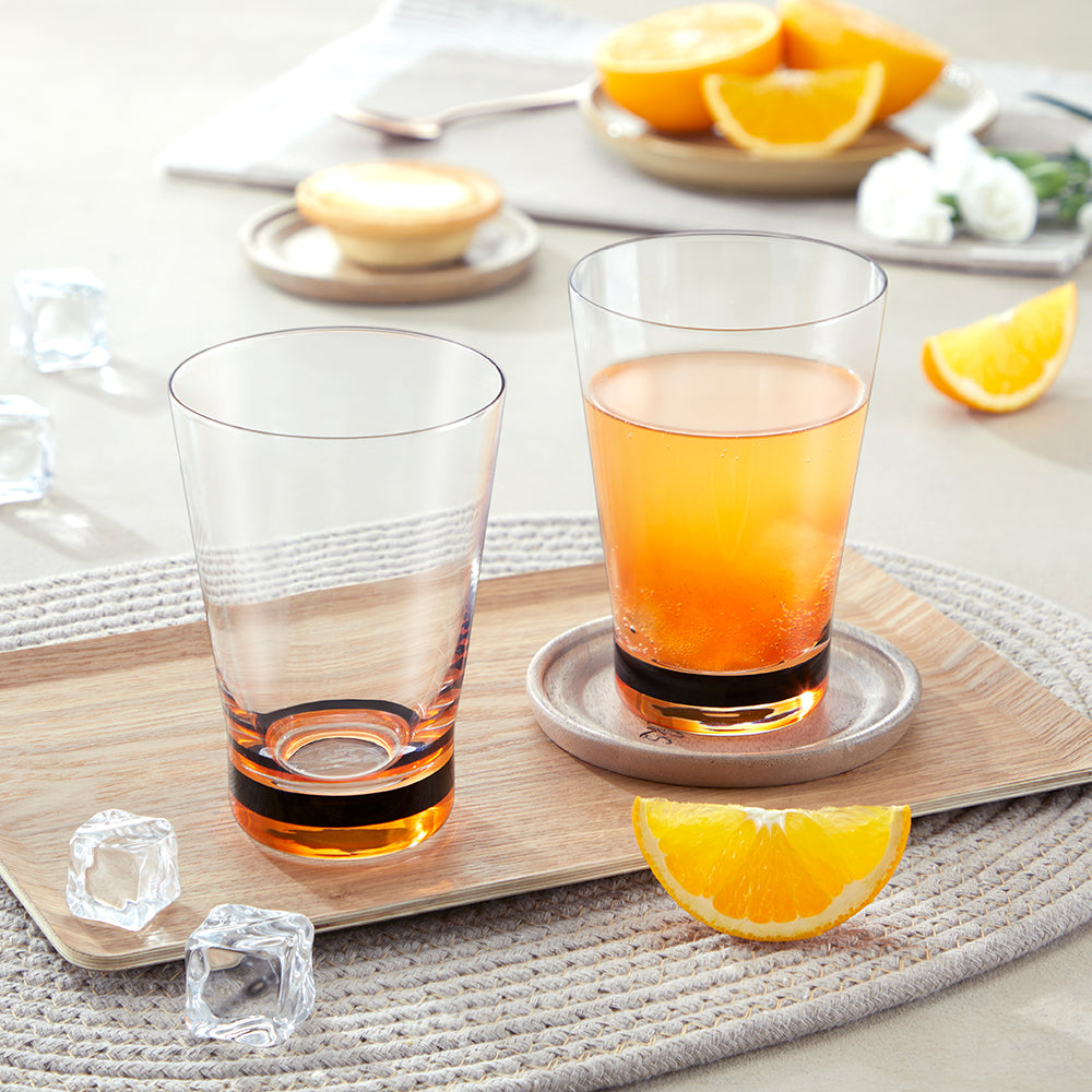Orra Glass Tumbler Set, Orange
