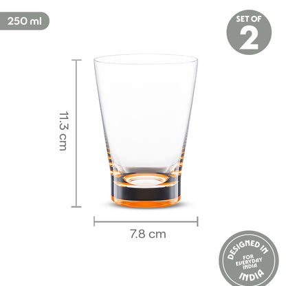 Orra Glass Tumbler Set, Orange