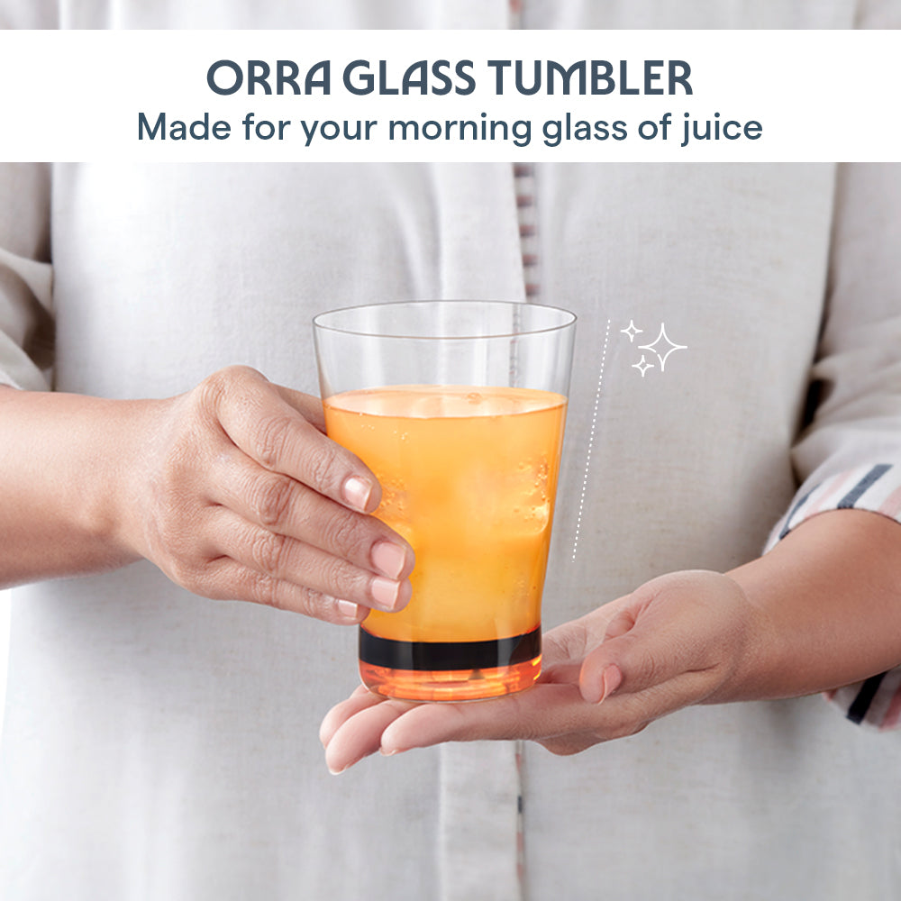 Orra Glass Tumbler Set, Orange