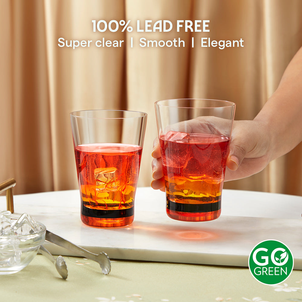 Orra Glass Tumbler Set, Orange