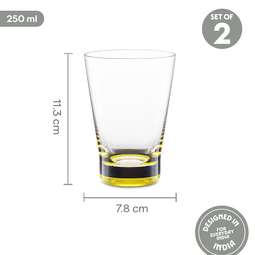 Orra Glass Tumbler Set, Yellow